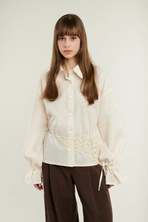 Ľanová blúzka MUSCARI ecru